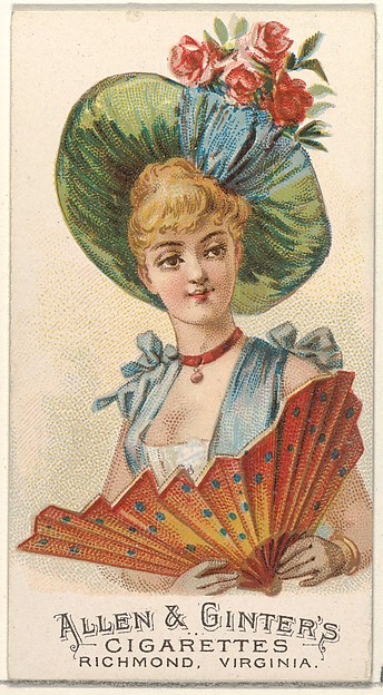 Plate 50, from the Fans of the Period series (N7) for Allen & Ginter Cigarettes Brands