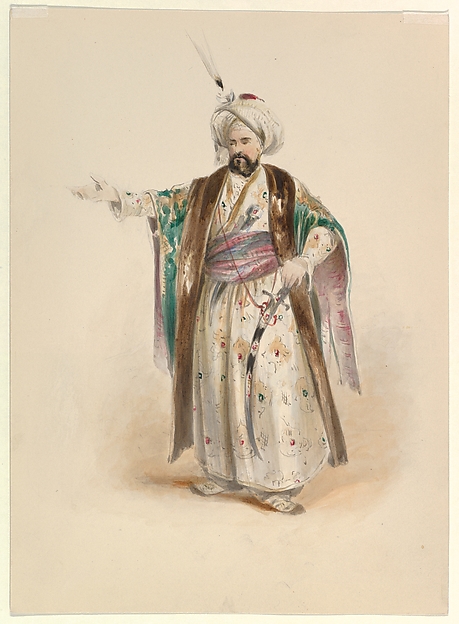 Costume Study for Bassa Selim in the "Abduction from the Seraglio" by W.A. Mozart