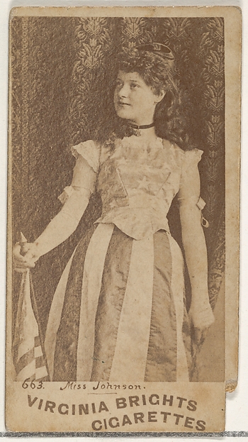 Card 663, Miss Johnson, from the Actors and Actresses series (N45, Type 1) for Virginia Brights Cigarettes