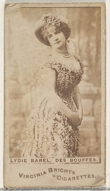 Lydie Barel, Des Bouffes, from the Actors and Actresses series (N45, Type 1) for Virginia Brights Cigarettes
