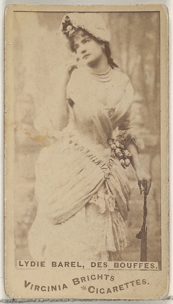 Lydie Barel, Des Bouffes, from the Actors and Actresses series (N45, Type 1) for Virginia Brights Cigarettes