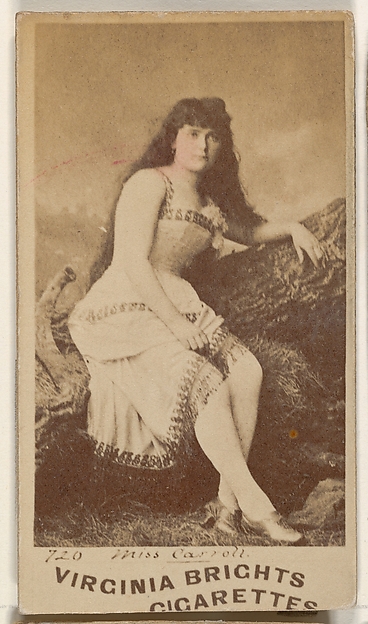 Card 720, Miss Carroll, from the Actors and Actresses series (N45, Type 1) for Virginia Brights Cigarettes