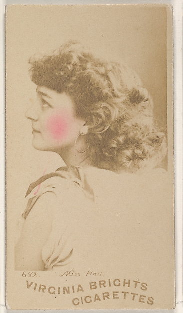Card 682, Miss Hall, from the Actors and Actresses series (N45, Type 1) for Virginia Brights Cigarettes