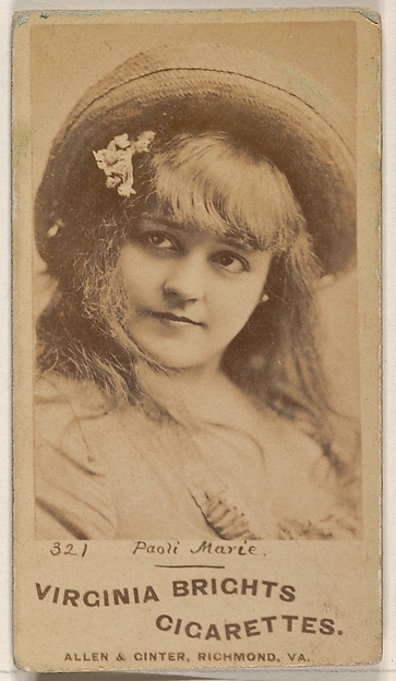 Card 321, Paoli Marie, from the Actors and Actresses series (N45, Type 1) for Virginia Brights Cigarettes
