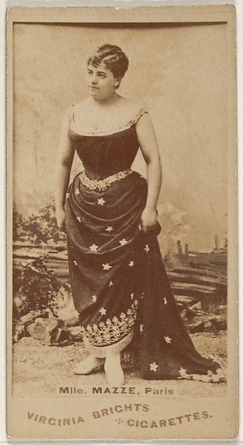 Mlle. Mazze, Paris, from the Actors and Actresses series (N45, Type 1) for Virginia Brights Cigarettes
