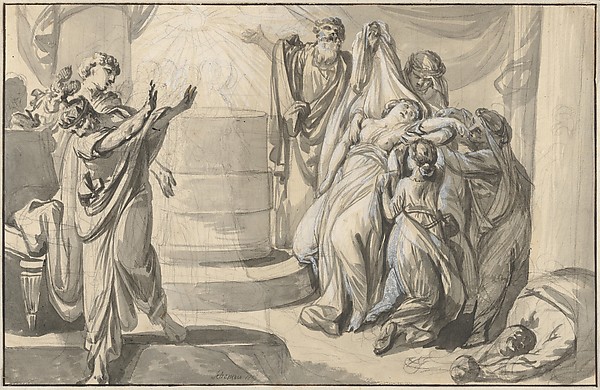 An Antique Sacrificial Scene (recto); Sketch of a Group of People (verso)