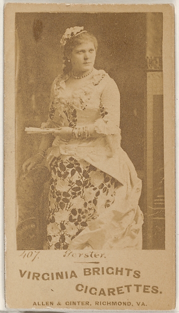 Card 407, Gerster, from the Actors and Actresses series (N45, Type 1) for Virginia Brights Cigarettes