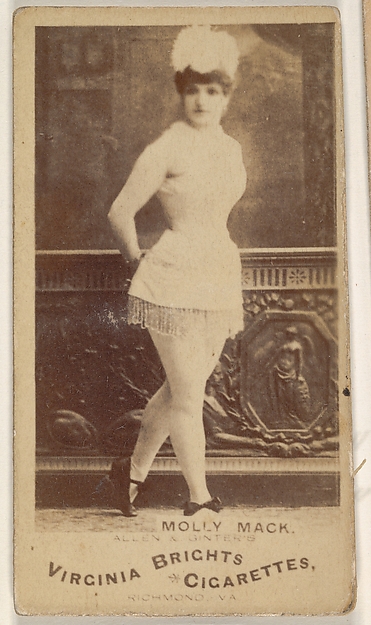 Molly Mack, from the Actors and Actresses series (N45, Type 1) for Virginia Brights Cigarettes