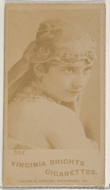 Card 325, from the Actors and Actresses series (N45, Type 5) for Virginia Brights Cigarettes