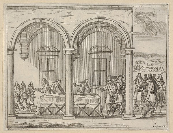 Francesco I d'Este Sustains Himself While on His War Campaign, from L'Idea di un Principe ed Eroe Cristiano in Francesco I d'Este, di Modena e Reggio Duca VIII [...]