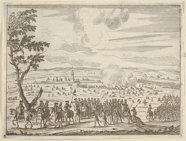 Francesco d'Este Leads the French Army After the Difficult Resolution of Cremona without Losing Men or Belongings due to the Duke's Prudence and Corageous Strength, from L'Idea di un Principe ed Eroe Cristiano in Francesco I d'Este, di Modena e Reggio Duca VIII [...]
