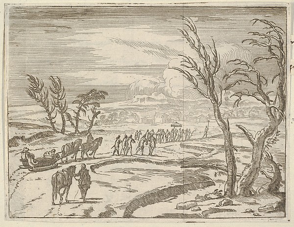 Francesco I d'Este, Despite his Discomfort, Displays his Piety While Traveling in the Snow and Ice to Receive the Holy Sacrament, from L'Idea di un Principe ed Eroe Cristiano in Francesco I d'Este, di Modena e Reggio Duca VIII [...]