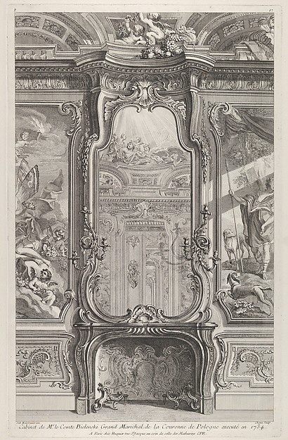 Cabinet de Mr le Compte Bielinski, from "Oeuvre de Juste Aurelle Meissonnier"