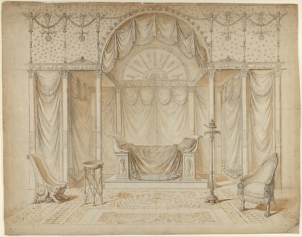 Design for a Bed Alcove in Empire Style