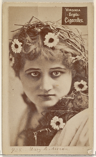 Card 928, Mary Anderson, from the Actors and Actresses series (N45, Type 2) for Virginia Brights Cigarettes by Allen & Ginter, The Metropolitan Museum of Art