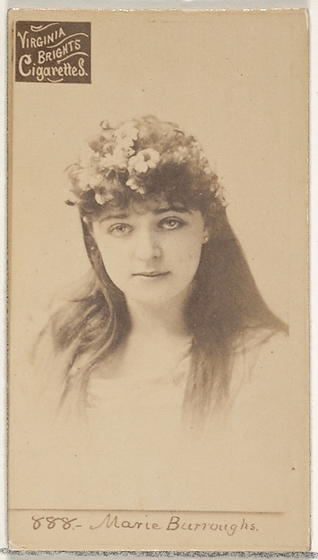 Card 888, Marie Burroughs, from the Actors and Actresses series (N45, Type 2) for Virginia Brights Cigarettes