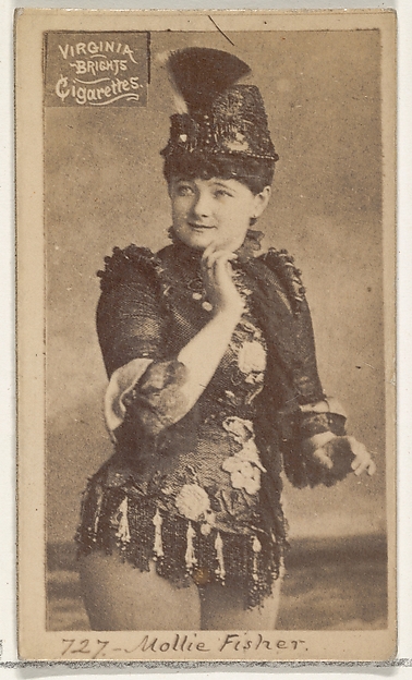 Card 727, Mollie Fisher, from the Actors and Actresses series (N45, Type 2) for Virginia Brights Cigarettes