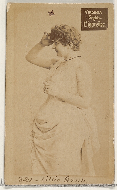 Card 821, Lillie Grub, from the Actors and Actresses series (N45, Type 2) for Virginia Brights Cigarettes