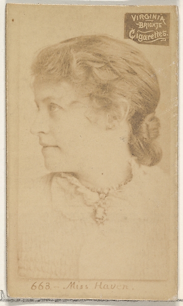 Card 663, Miss Haven, from the Actors and Actresses series (N45, Type 2) for Virginia Brights Cigarettes