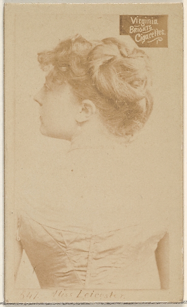 Card 647, Miss Leicester, from the Actors and Actresses series (N45, Type 2) for Virginia Brights Cigarettes