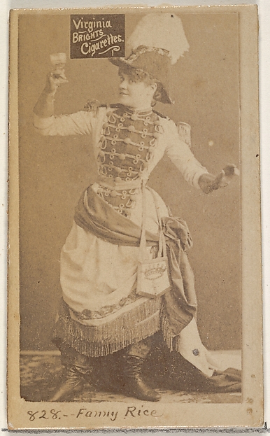 Card 828, Fanny Rice, from the Actors and Actresses series (N45, Type 2) for Virginia Brights Cigarettes