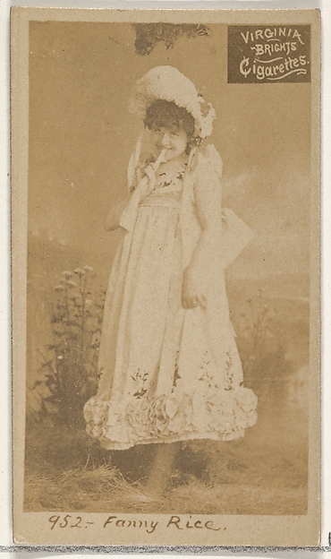 Card 952, Fanny Rice, from the Actors and Actresses series (N45, Type 2) for Virginia Brights Cigarettes