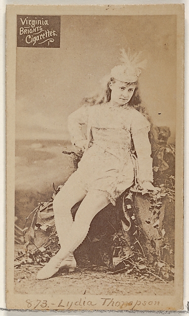 Card 873, Lydia Thompson, from the Actors and Actresses series (N45, Type 2) for Virginia Brights Cigarettes