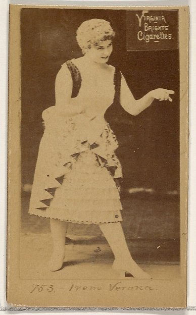 Card 753, Irene Verona, from the Actors and Actresses series (N45, Type 2) for Virginia Brights Cigarettes