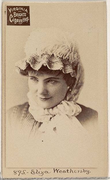 Card 895, Eliza Weathersby, from the Actors and Actresses series (N45, Type 2) for Virginia Brights Cigarettes