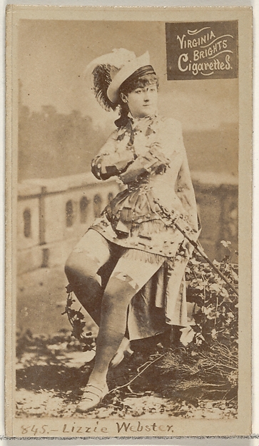 Card 845, Lizzie Webster, from the Actors and Actresses series (N45, Type 2) for Virginia Brights Cigarettes