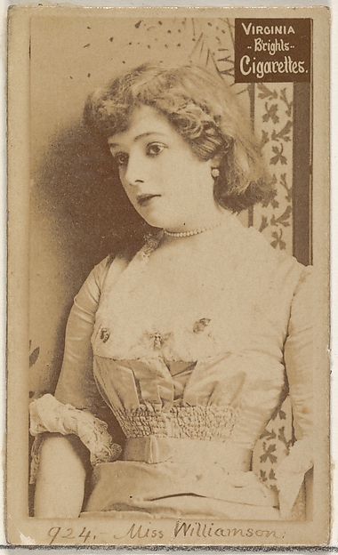 Card 924, Miss Williamson, from the Actors and Actresses series (N45, Type 2) for Virginia Brights Cigarettes