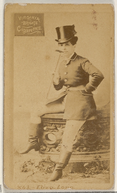 Card 843, Eliza Long, from the Actors and Actresses series (N45, Type 2) for Virginia Brights Cigarettes