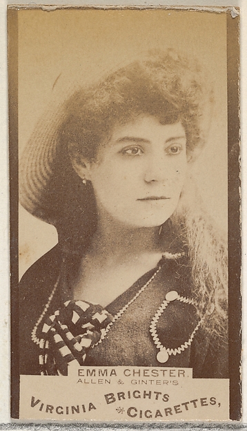 Emma Chester, from the Actors and Actresses series (N45, Type 3) for Virginia Brights Cigarettes