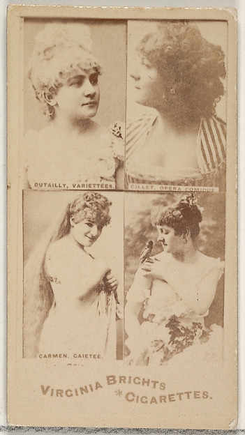 Dutailly, Variettees/ Gillet, Opera Comique/ Carmen, Gaitee, from the Actors and Actresses series (N45, Type 4) for Virginia Brights Cigarettes