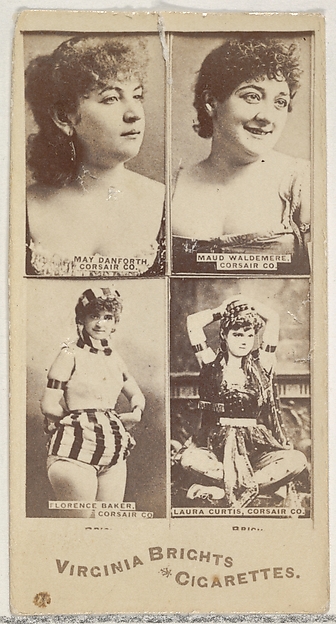 May Danforth, Corsair Co./ Maud Waldemere, Corsair Co./ Florence Baker, Corsair Co./ Laura Curtis, Corsair Co., from the Actors and Actresses series (N45, Type 4) for Virginia Brights Cigarettes by Allen & Ginter, The Metropolitan Museum of Art