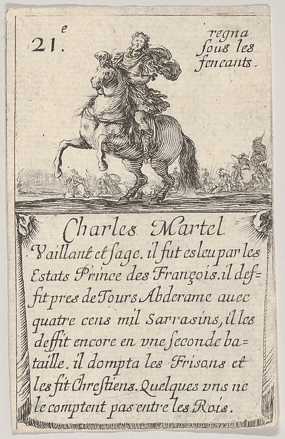 Charles Martel / Vaillant et sage..., from 'Game of the Kings of France' (Jeu des Rois de France)