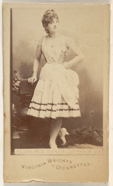 Florence Baker, Corsair Co., from the Actors and Actresses series (N45, Type 6) for Virginia Brights Cigarettes