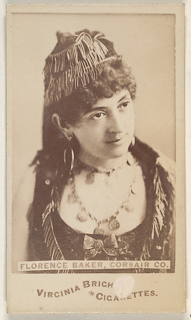 Florence Baker, Corsair Co., from the Actors and Actresses series (N45, Type 6) for Virginia Brights Cigarettes
