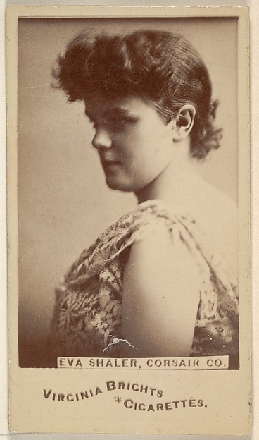 Eva Shaler, Corsair Co., from the Actors and Actresses series (N45, Type 6) for Virginia Brights Cigarettes