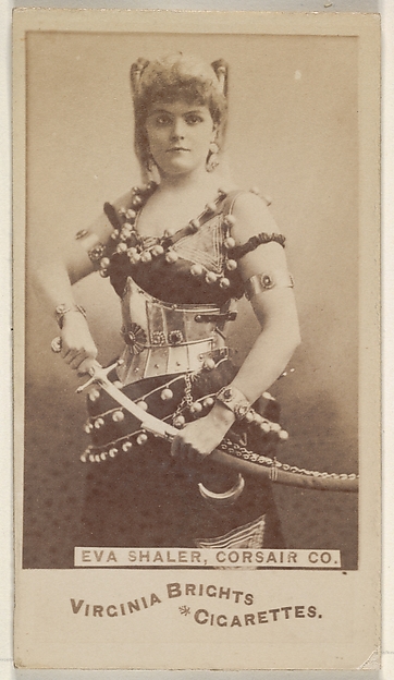 Eva Shaler, Corsair Co., from the Actors and Actresses series (N45, Type 6) for Virginia Brights Cigarettes