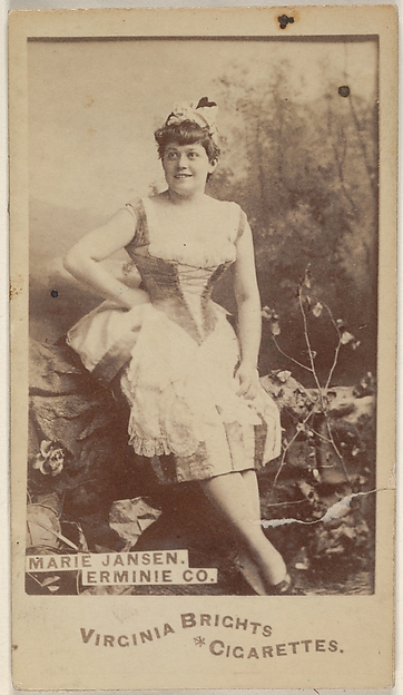 Marie Jansen, Erminie Co., from the Actors and Actresses series (N45, Type 6) for Virginia Brights Cigarettes