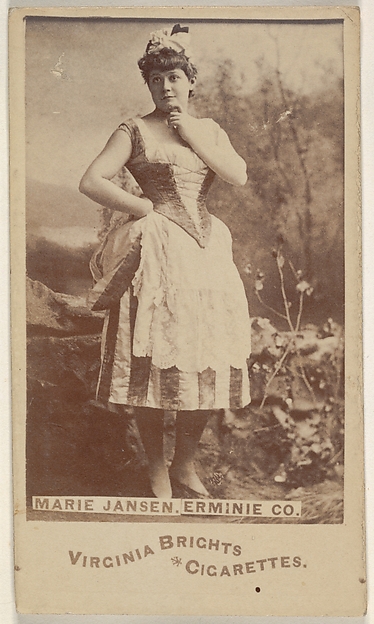 Marie Jansen, Erminie Co., from the Actors and Actresses series (N45, Type 6) for Virginia Brights Cigarettes