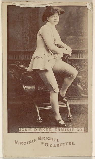 Josie Dirkee, Erminie Co., from the Actors and Actresses series (N45, Type 6) for Virginia Brights Cigarettes