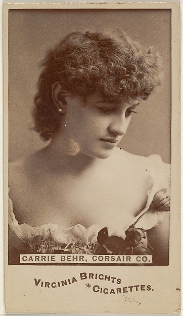 Carrie Behr, Corsair Co., from the Actors and Actresses series (N45, Type 6) for Virginia Brights Cigarettes