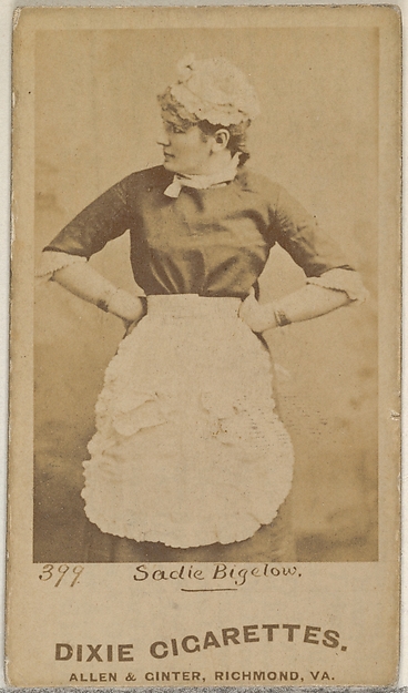Card 399, Sadie Bigelow, from the Actors and Actresses series (N45, Type 7) for Dixie Cigarettes
