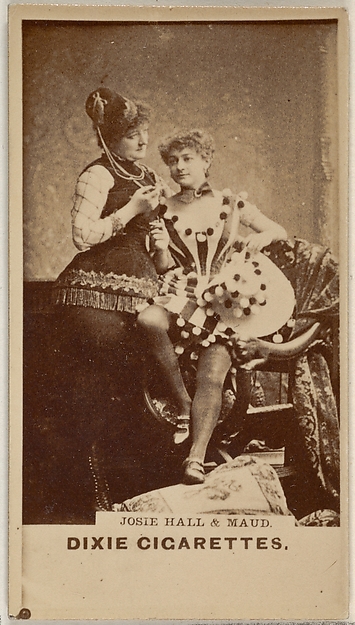 Josie Hall and Maud, from the Actors and Actresses series (N45, Type 7) for Dixie Cigarettes