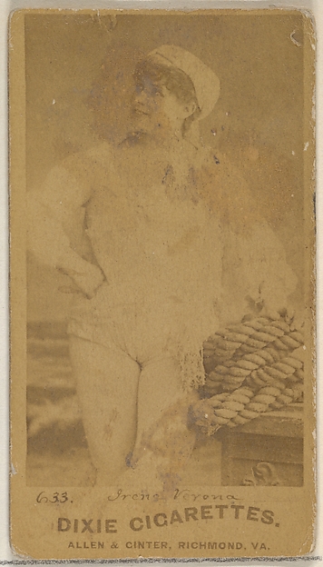 Card 633, Irene Verona, from the Actors and Actresses series (N45, Type 7) for Dixie Cigarettes