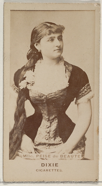 Mlle. Peise de Beaute, from the Actors and Actresses series (N45, Type 7) for Dixie Cigarettes