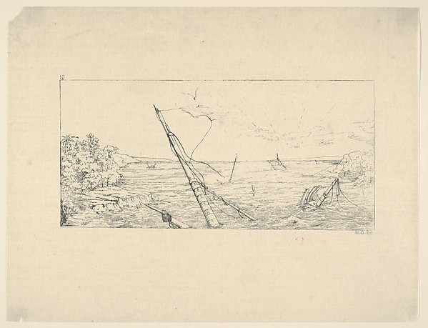 Stone Blockade off Charleston, South Carolina (from Confederate War Etchings)