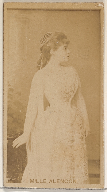 M'lle Alencon, from the Actors and Actresses series (N45, Type 8) for Virginia Brights Cigarettes